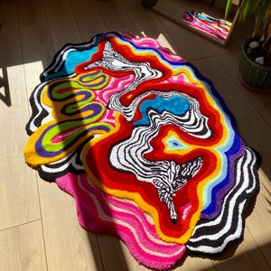 Butterfly Effect 3D Fluffy Tufted Rug /%100 Handmade