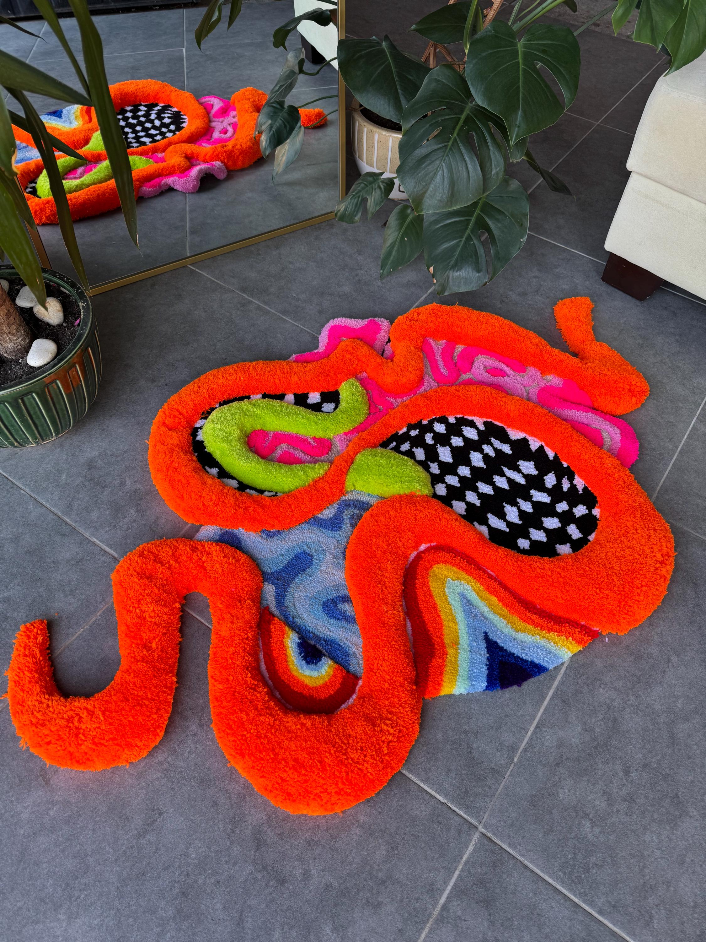 Dopamine 3D Fluffy Psychedelic Abstract Fluffy Handmade Tufted Rug - Etsy