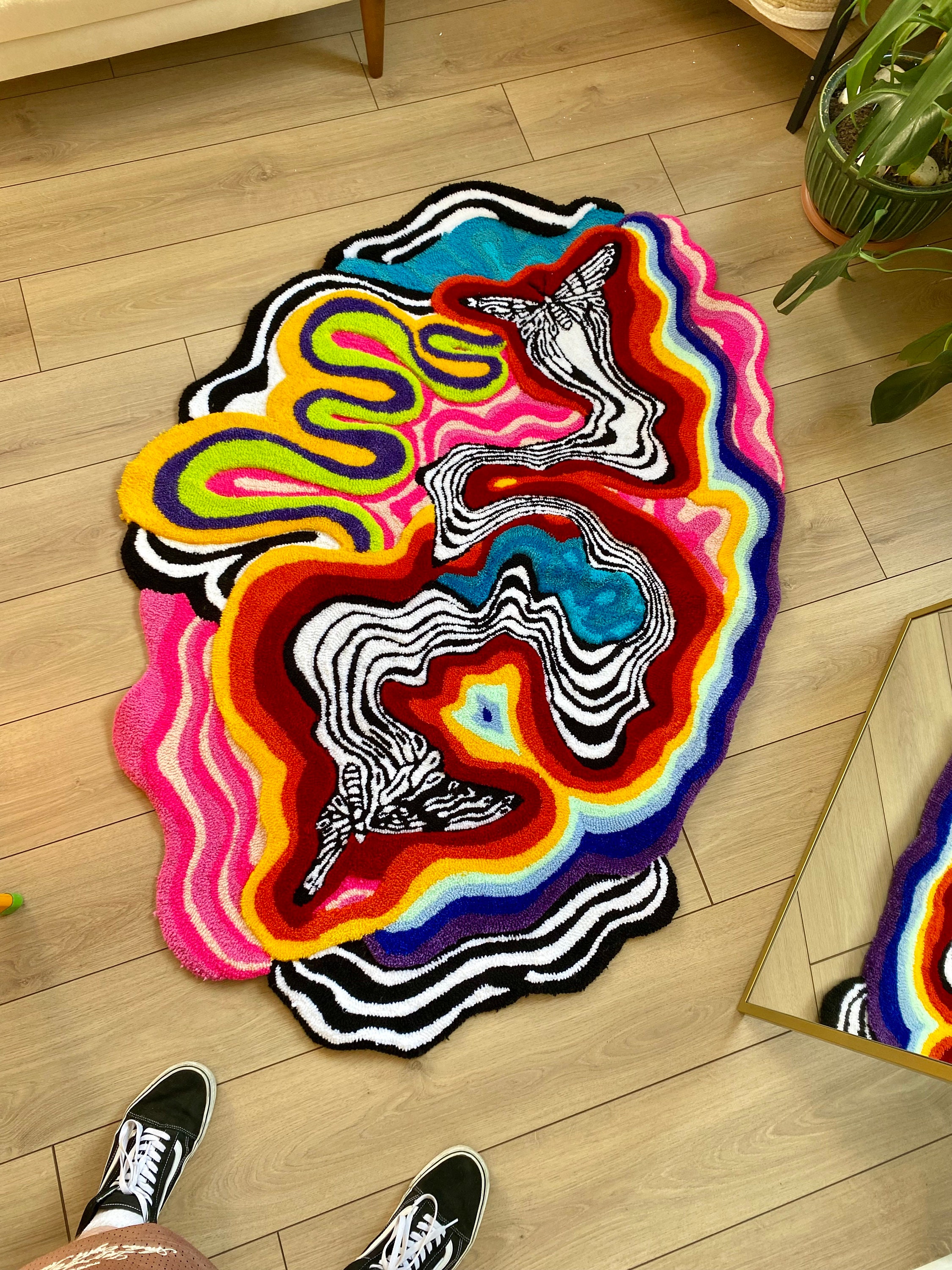 3d Tuffted Rug Butterfly Effect 3D Fluffy Tufted Rug /%100 Handmade - Etsy