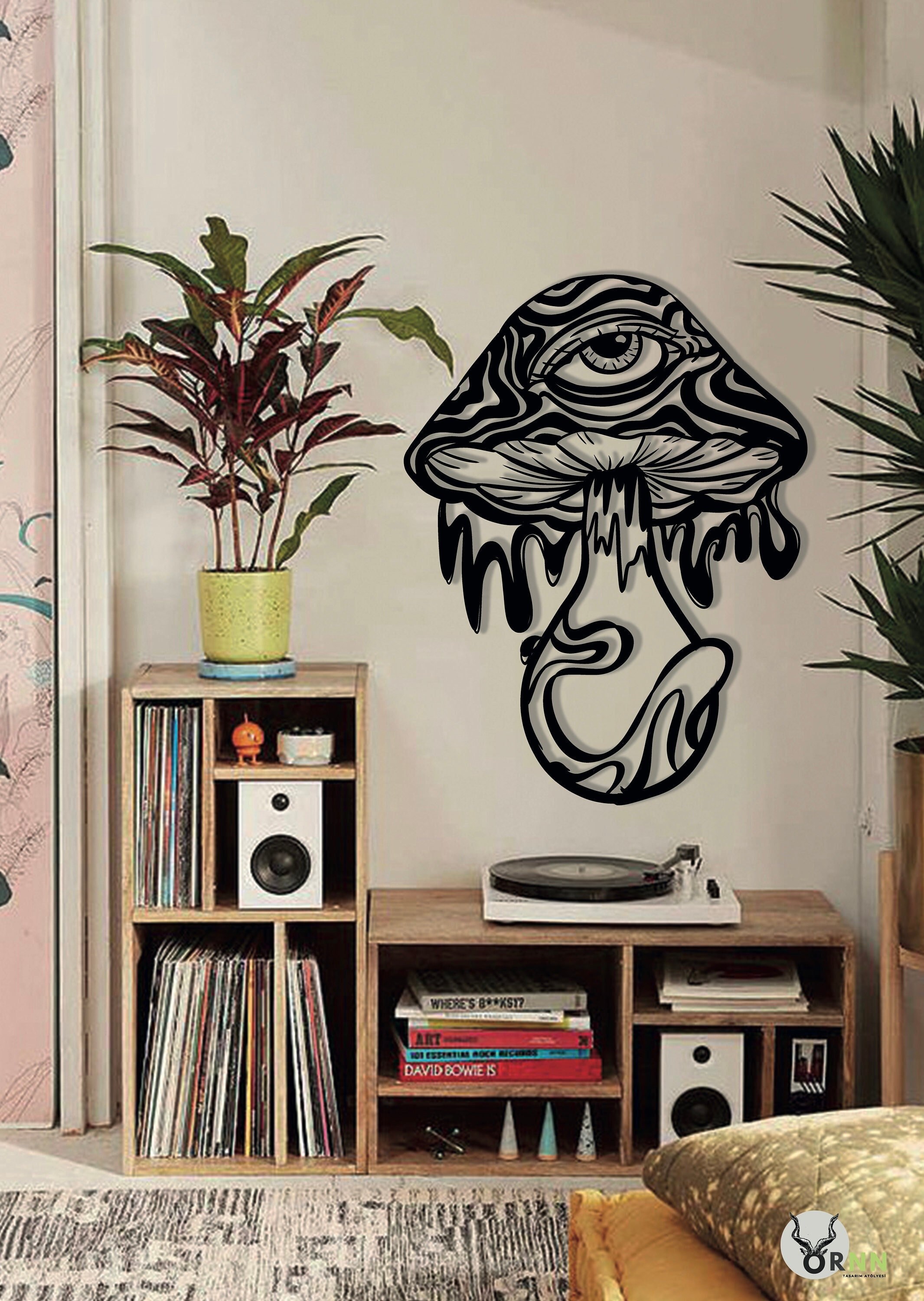 Chaotic Mushroom Psychedelic Melted Metal Wall Art Metal Flower Wall Art Metal Wall Decor Wall Hangings Metal Wall Art Home Decoration Etsy