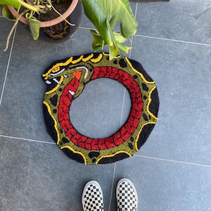 Ouroboros Snake Tufted Rug /%100 Handmade