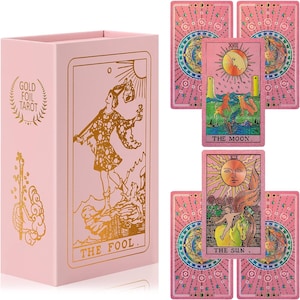Kit de baraja de tarot Barbie Waite, colorida y fácil de usar, con lámina rosa, para principiantes. Incluye paquete de limpieza, palo santo y pegatinas.