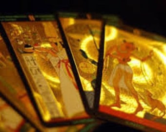 Jeu de tarot doré égyptien Néfertiti, idéal pour les lecteurs de tarot débutants