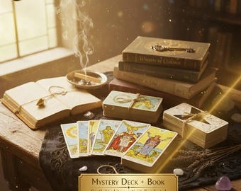Mystery Tarot Deck & Book-cadeauset, kristallen, Palo Santo