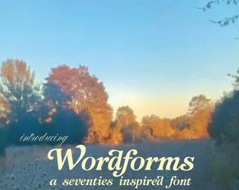 Wordforms | A 70s Inspired Font | Installable .OTF Display Typeface with a Seventies Style
