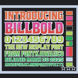 Billbold | Une police d'affichage audacieuse | Police .OTF à installer pour l'ambiance des années 90