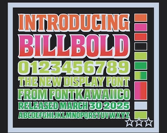 Billbold | A Bold Display Font | Installable .OTF Font for 90s Vibes