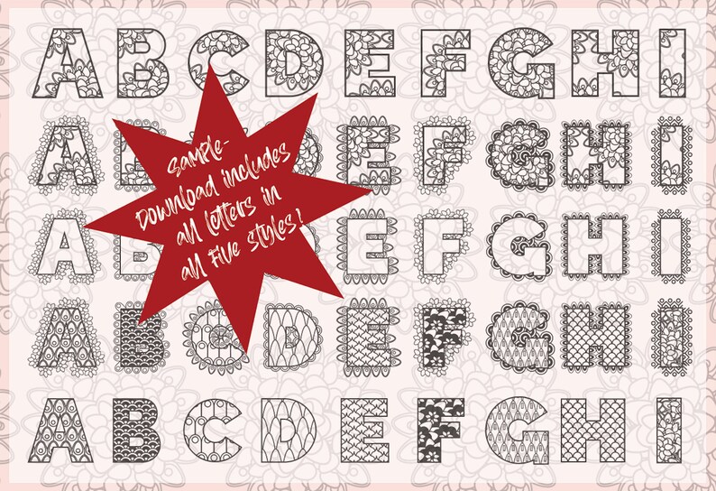 Doodala  A Hand-Drawn Mandala Font Bundle  5 Styles  .otf image 3