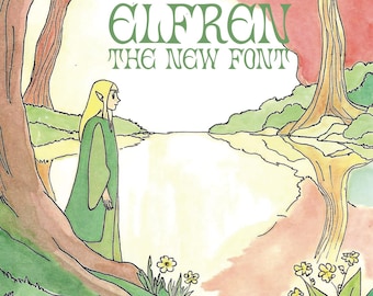 Elfren - Handmade Classic Fantasy RPG Inspired Font - .OTF Installable Font - Uppercase Typeface - Commercial License - Instant Download