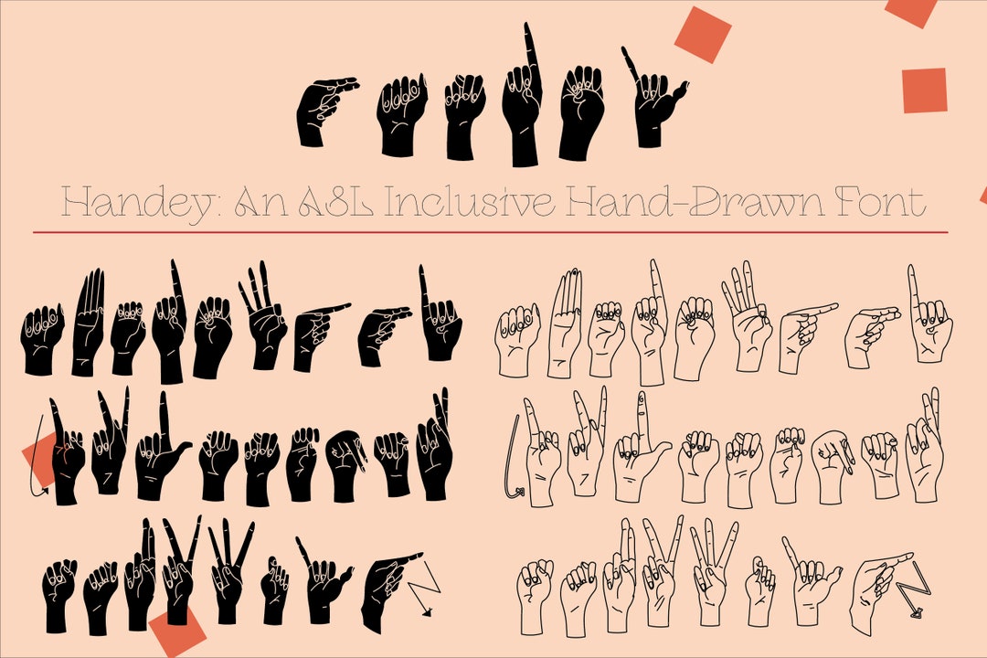 Handey - an Inclusive Sign Language Font - .OTF Two Versions ...