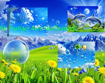 56 Frutiger Aero Wallpapers - Instant Download - High Quality y2k 2000s Aesthetic Design Trend Printable Papers Copyright Free Personal Use