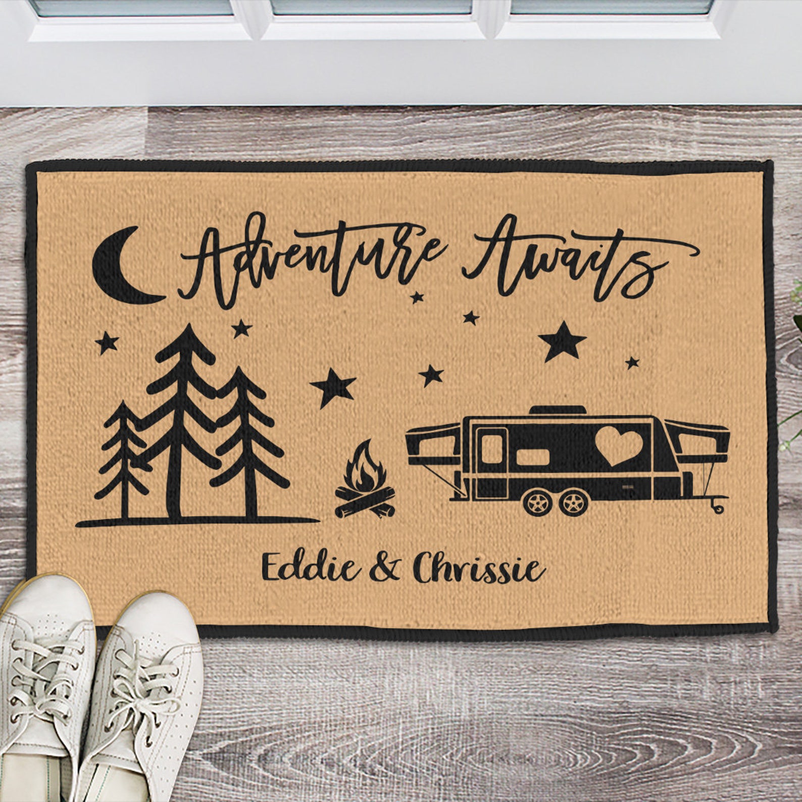Adventure Awaits doormat Camping doormat Custom doormat Etsy