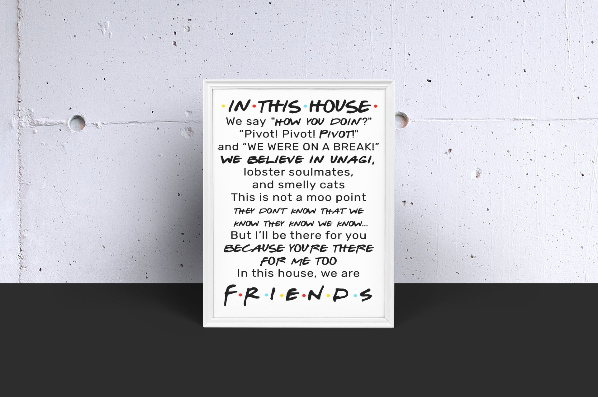Friends TV Show quotes Typography Print TV Series funny | Etsy
