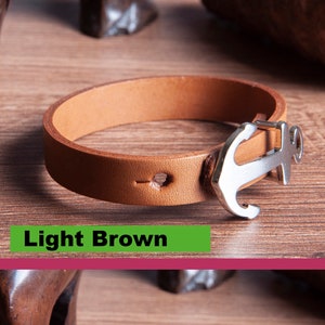 Lederarmband Mann, Verstellbar Sailor Braun Schwarz Armband Herren und Frauen, Jahrestag Geburtstag Weihnachten Geschenk für Ihn & Sie