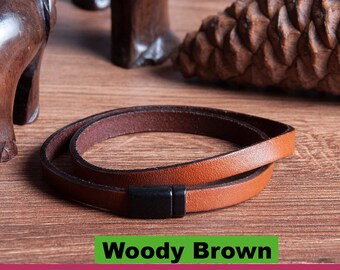 Double Wrap Leather Bracelet: Women's Magnetic Clasp Band