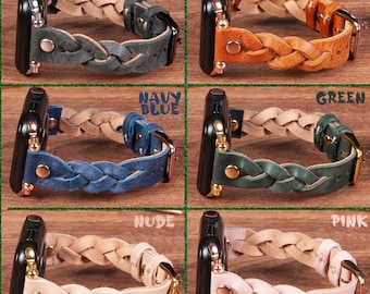 Braided Leather Galaxy Watch Band: Beaded Samsung Watch Strap