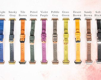 Correa de cuero para Fitbit Versa para mujer: piel de vaca envejecida, correa personalizada