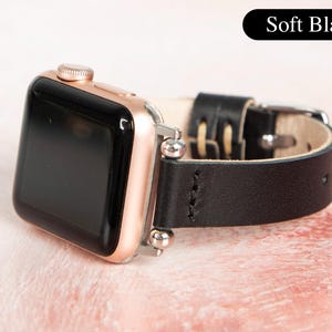 Premium Leather Apple Watch Band Women, Personalized Apple Strap Series 10 9 8 7 6 5 4, iWatch Strap 38mm 40mm 41mm 42mm 44mm 45mm 46mm 49mm