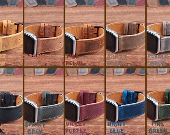 Correa de cuero personalizada para Apple Watch: 20 mm, 22 mm, Fitbit, Samsung, Garmin