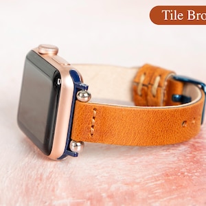 Personalized Apple Watch Band Girlfriend, Leather Apple Strap Mom, iWatch Series 10 9 8 7 6 5 4 SE Ultra 2 1, 38 40 41 42 44 45 46 49mm Her