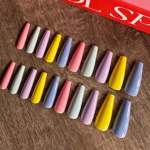 False Nails | Long Nails | Stick on Nails | Press on Nails | Pastel Nails | Gel Nails | Acrylic Nails | Reusable Nails | Ballerina Nails