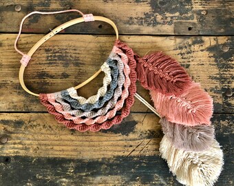 Macrame Wall Hanging, Rainbow Macrame, Boho Wall Decor, Boho Home Decor, Boho Rainbow, Blush Pink, Gray, Natural, Baby Nursery Decor, Gift