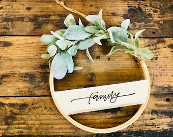 Farmhouse Decor, Embroidery Hoop, Boho Sign, Farmhouse Signs, Wood Wreath, Wreath, Modern Farmhouse Decor, Door Hanger, Wall Art, Gift