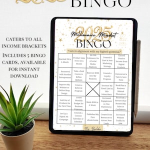 2025 Digital Vision Board Bingo Cards Bundle | 5 Cards for All Income Levels | Instant Download