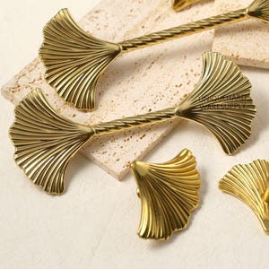 Gałki mosiężne z miłorzębu, uchwyty do szuflad z miłorzębu, grawerowane gałki do szafek, nowoczesne gałki do szuflad