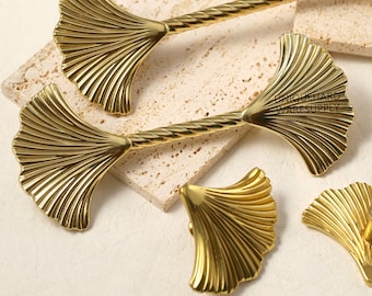 Brass Ginkgo  Knobs , Ginkgo drawer pulls, Custom Engraved wardrobe Knob Cabinet Knobs Modern Drawer Knob