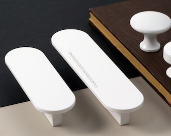 Dumb white modern minimalist cabinet drawer handle, Bar pulls knobs handles, Custom Engraved Cupboard drawer Knobs, Dresser wardrobe pulls