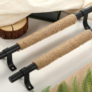 American Barn Door Pull Handle, Sliding Door Sliding,Custom Engraved Hemp rope black handles drawer pulls, wardrobe Knob Cabinet Knobs