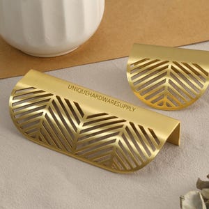 Hidden Brass Drawer Handle, Gold Hollow dresser cabinets pulls,Custom Engraved bar pulls Knobs Modern Drawer Knob modern furniture hardwareA