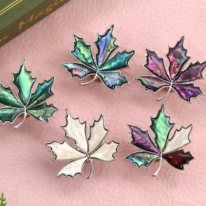 Handmade Abalone Shell Maple Leaf Cabinet Knob – Iridescent Inlay Dresser Pull, Custom Engraved Boho Chic Home Decor for Bedroom & Furniture