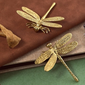 Brass dragonfly Knobs , dragonfly drawer pulls, Custom Engraved wardrobe Knob Cabinet Knobs Modern Drawer Knob