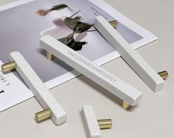 Modern minimalist cabinet drawer White Marble minimalist cabinets pulls, Custom Engraved bar pull Knob Modern Drawer Knob,furniture hardware