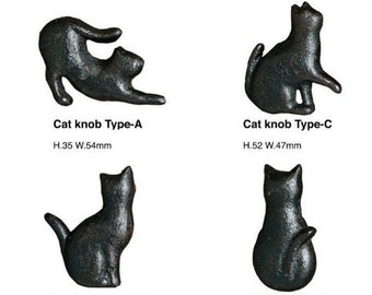 Cast Iron Posture Cat Craft Door Handle, Home Decoration Cute Cat Door Pull, Vintage door handle,Animal Cast Iron Cat Knob