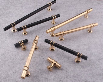 Gold black cabinets pulls, hardware bar pulls Knobs black Modern Drawer Knob modern furniture hardware