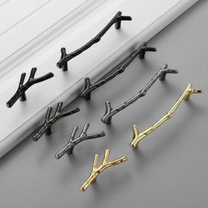 Twigs dresser cabinets pulls, antique bronze hardware bar pulls Knobs Modern Drawer Knob modern furniture hardware