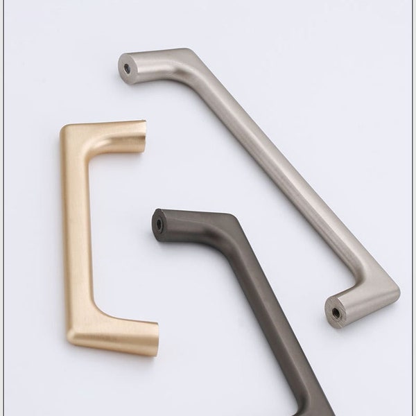 Simple Brushed Gold Handles Round Knobs Brushed Nickel dresser handles bar pulls Modern Drawer Knob modern furniture hardware