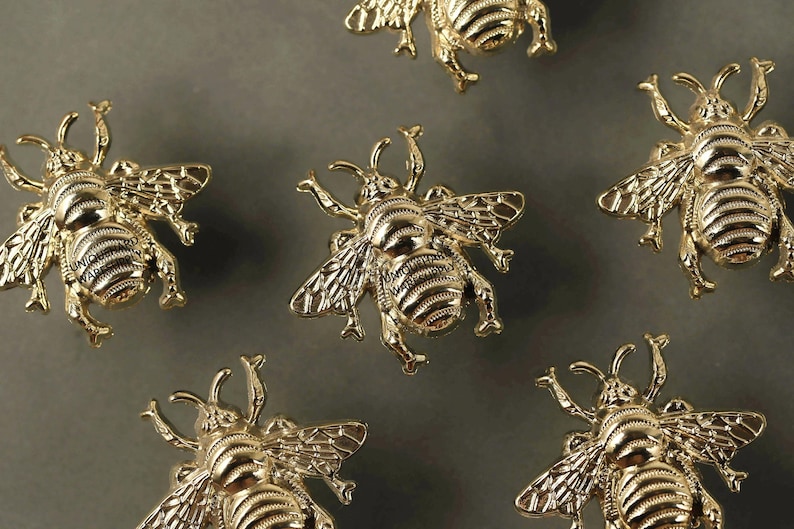 Brass bee Knobs , bumble bee drawer pulls,Custom Engraved wardrobe Knob Cabinet Knobs Modern Drawer Knob,Nursery knobs handles,Kitchen knobs image 1