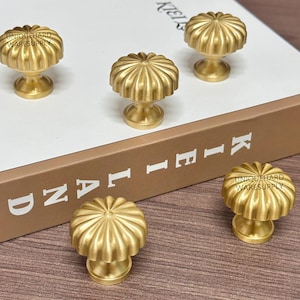 Pumpkin solid brass drawer knobs and Pulls,Sun dresser handles,Custom Engraved brass wardrobe Knob Cabinet Knobs Modern closet kitchen pulls
