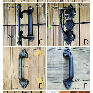 Retro Classical Garden Courtyard Cast Iron Craft Door Handle, Home Decoration Pastoral Carved Door Handle, Vintage door handle zdjęcie 3