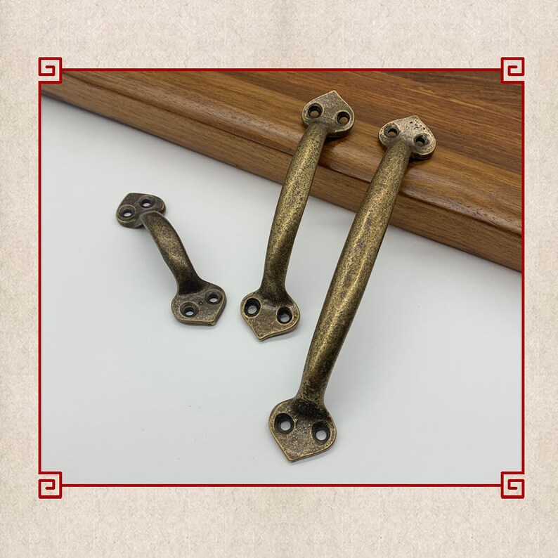 Oldfashioned Solid Bronze Door Handles Bronze Hardware Pulls Etsy