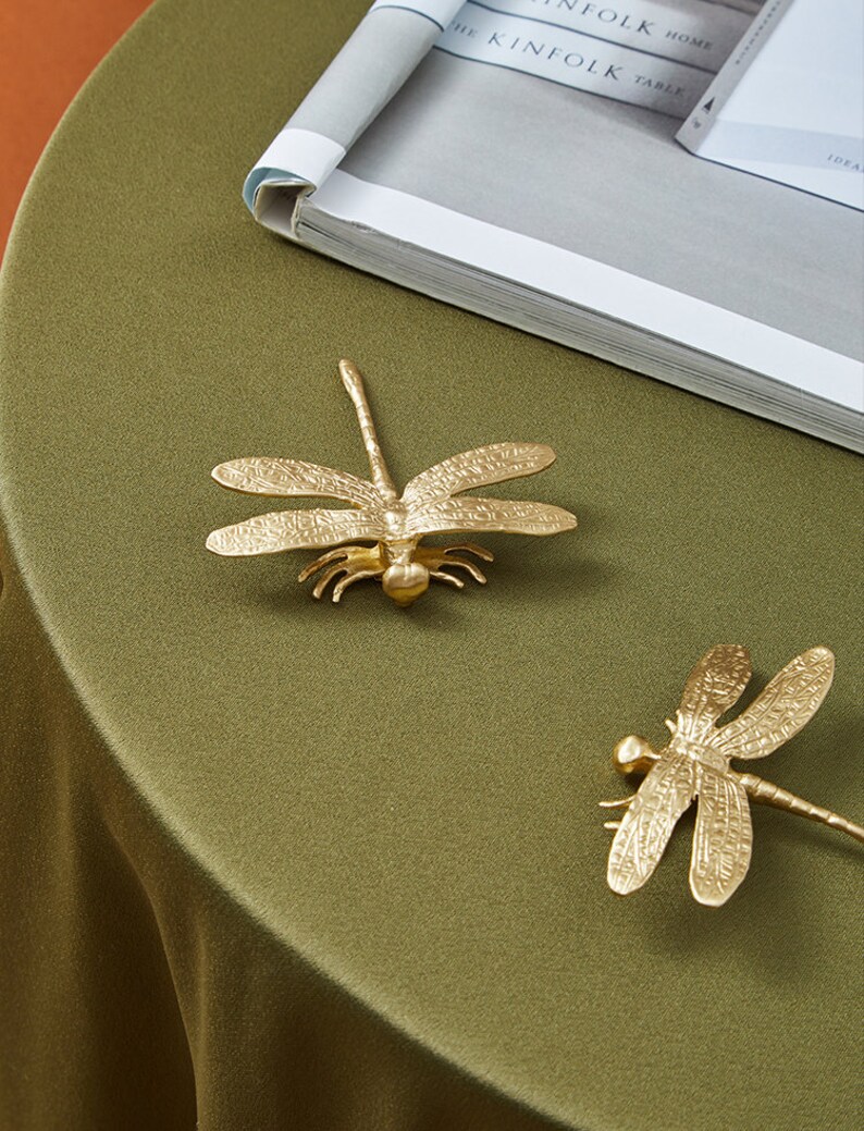 Brass Dragonfly Knobs Dragonfly Drawer Pulls Wardrobe Knob Etsy UK