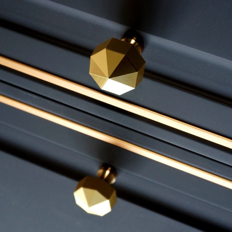 Brass Multilateral Triangle Knobs Triangle Drawer Pulls Etsy