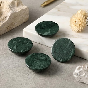 Green Marble Knobs, Natural Red Burgundy Stone Cabinet Handles, Luxury travertine Drawer Pulls for High-End Home Decor