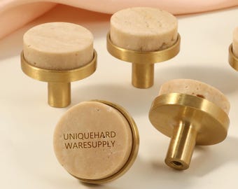 Nature travertine drawer knobs,round cabinet drawer pulls,Custom Engraved stone wardrobe Knobs, Luxury dresser handles, modern kitchen knobs