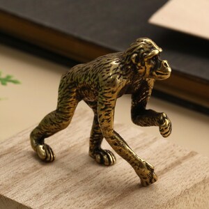 Vintage Brass Monkey Cabinet Knob, Animal Shaped Drawer Pull, Antique Gold Wildlife Furniture Hardware, Funny Zoo Knobs for Kitchen Dresser