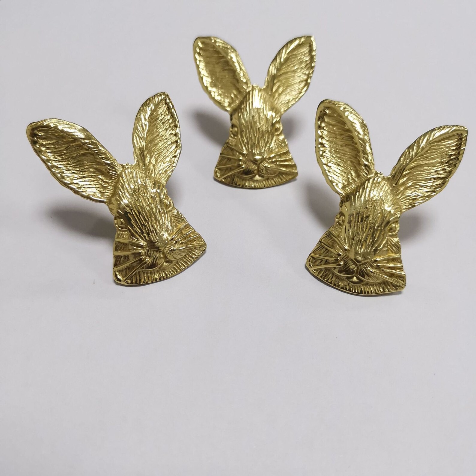 Brass Rabbit Knobs Nordic Style Bunny Drawer Pulls Wardrobe Etsy